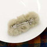 Faux Fur Triple Pom Pom Barrette