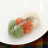 Faux Fur Triple Pom Pom Barrette