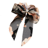 Oversized Sheer Floral Print Bow Barrette