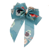 Oversized Sheer Floral Print Bow Barrette