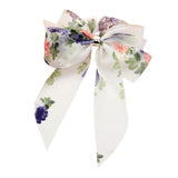 Oversized Sheer Floral Print Bow Barrette