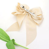 Oversized Pearl Dangle Pointed Bow Barrette