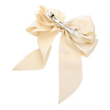 Oversized Pearl Dangle Pointed Bow Barrette