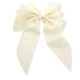 Oversized Pearl Dangle Pointed Bow Barrette