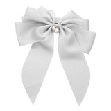 Oversized Pearl Dangle Pointed Bow Barrette
