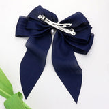 Oversized Pearl Dangle Pointed Bow Barrette