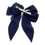 Oversized Pearl Dangle Pointed Bow Barrette