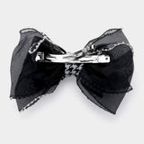 Pearl Pointed Houndstooth Bow Barrette