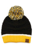 C.C Teal Color Ribbed Beanie With Pom