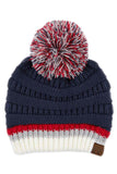 C.C Teal Color Ribbed Beanie With Pom