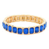 Women's Emerald Cut Stone Stretch Evening Bracelet 4th of July