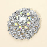 Oval Center Stone Accent Rhinestone Embellished Statement Pin Brooch