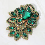 Bold Rhinestone Flower Statement Brooch Pendant