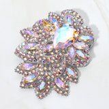 Bold Rhinestone Flower Statement Brooch Pendant