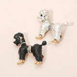 Gold Dipped Enamel Poodle Dog Pin Brooch
