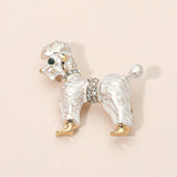 Gold Dipped Enamel Poodle Dog Pin Brooch