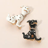 Gold Dipped Enamel Spotted Dog Pin Brooch