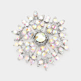 Bubble Stone Cluster Snowflake Pin Brooch