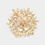 Bubble Stone Cluster Snowflake Pin Brooch