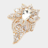 Floral Crystal Pave Bouquet Brooch Pendant