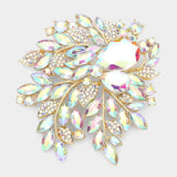 Floral Crystal Rhinestone Bouquet Brooch / Pendant