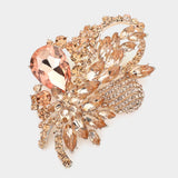 Women's Glass Crystal Bouquet Brooch Pendant
