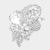 Women's Glass Crystal Bouquet Brooch Pendant