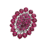 Glass crystal cluster oval brooch