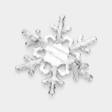 Rhinestone snowflake brooch