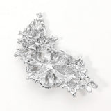 Crystal Stone Paved Flower Pin Brooch