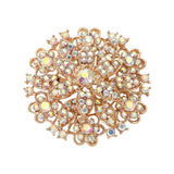 Vintage Floral Crystal Pin Brooch