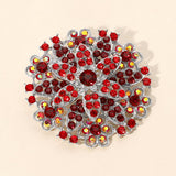 Vintage Floral Crystal Pin Brooch