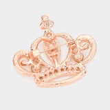 Stone Embellished Crown Pin Brooch