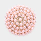 Pearl Cluster Round Pin Brooch