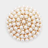 Pearl Cluster Round Pin Brooch