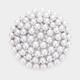 Pearl Cluster Round Pin Brooch