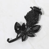 Multi Stone Embellished Metal Tulip Flower Pin Brooch