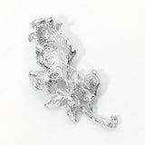 Multi Stone Embellished Metal Tulip Flower Pin Brooch