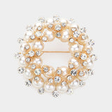 Peal Embellished Pin Brooch