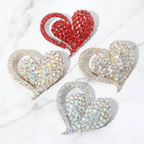 Stone Paved Heart Pin Brooch