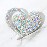 Stone Paved Heart Pin Brooch