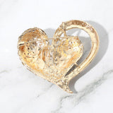 Stone Paved Heart Pin Brooch