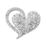 Stone Paved Heart Pin Brooch
