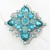 Bold Vintage Floral Rhinestone Pin Brooch