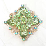 Bold Vintage Floral Rhinestone Pin Brooch