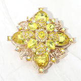 Bold Vintage Floral Rhinestone Pin Brooch