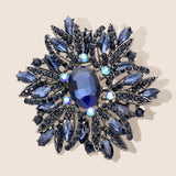 Glass Crystal Flower Brooch Pendant