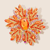 Glass Crystal Flower Brooch Pendant