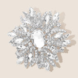 Glass Crystal Flower Brooch Pendant