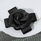 Faux Leather Flower Bow Pin Brooch Hair Clip